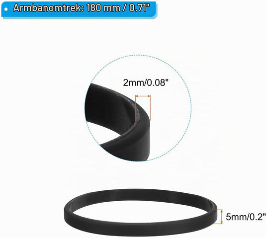 Siliconen armbanden 6 stuks 180 mm – elastische polsbandjes – sport en team accessoires