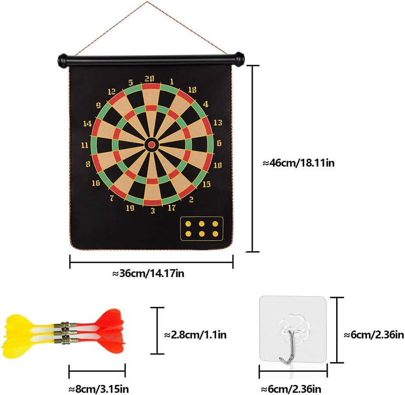 Charger l’image dans la visionneuse de galerie, Jeu de fléchettes magnétique double face avec 6 fléchettes sécurisées et 2 crochets de suspension – fléchettes magnétiques – jeu de visée
