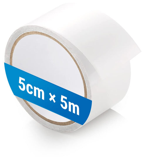 ecooe Reparatietape voor tenten, 8 cm x 5 m, reparatietape, professioneel, waterdicht, transparant, voor het repareren van luifels, tent, pvc-coating, paviljoen, vrachtwagenzeil