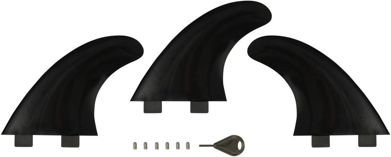 Laden Sie das Bild in Galerie -Viewer, Surfboard vin set met bevestigingsschroeven en vinsleutel zwart – FCS vinnen – surf accessoires
