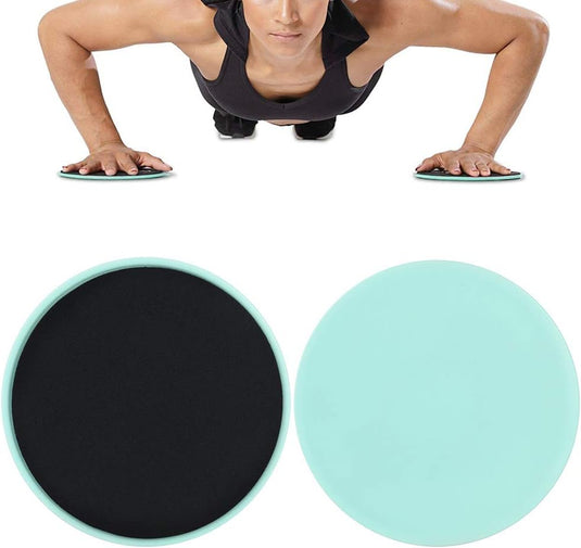 Fitness sliders 2 stuks voor full-body en core training lichtgroen – gliding discs – buiktrainer