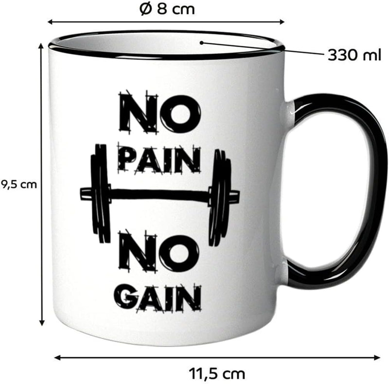 Laad afbeelding in Galerijviewer, Mok met spreuk/opschrift "No Pain No Gain"
