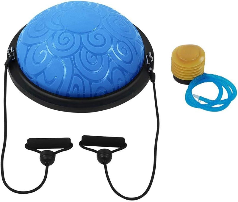 Laden Sie das Bild in Galerie -Viewer, Balanstrainer 46 cm met weerstandsbanden – antislip halve bal – core training – evenwichtstraining
