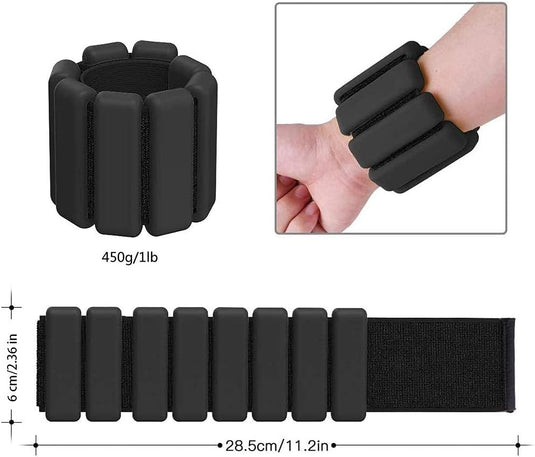 2 stuks verstelbare polsgewichten enkelgewichten voor oefeningen wandelen joggen yoga aerobics pilates gewichtsarmband fitnessarmband (14-23 cm)