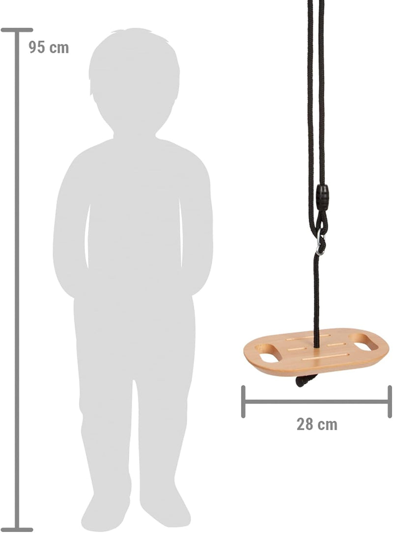 Laden Sie das Bild in Galerie -Viewer, Trapezeschommel 2-in-1 met gymnastiekringen en verstelbare touwen tot 100 kg – houten schommel
