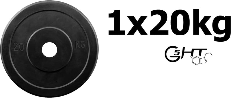 Load image into Gallery viewer, Rubberen gietijzeren schijven G5 HT SPORT Ø gat 25 mm voor sportschool en thuisgymnastiek van 0,5 tot 20 kg voor stuur en halters
