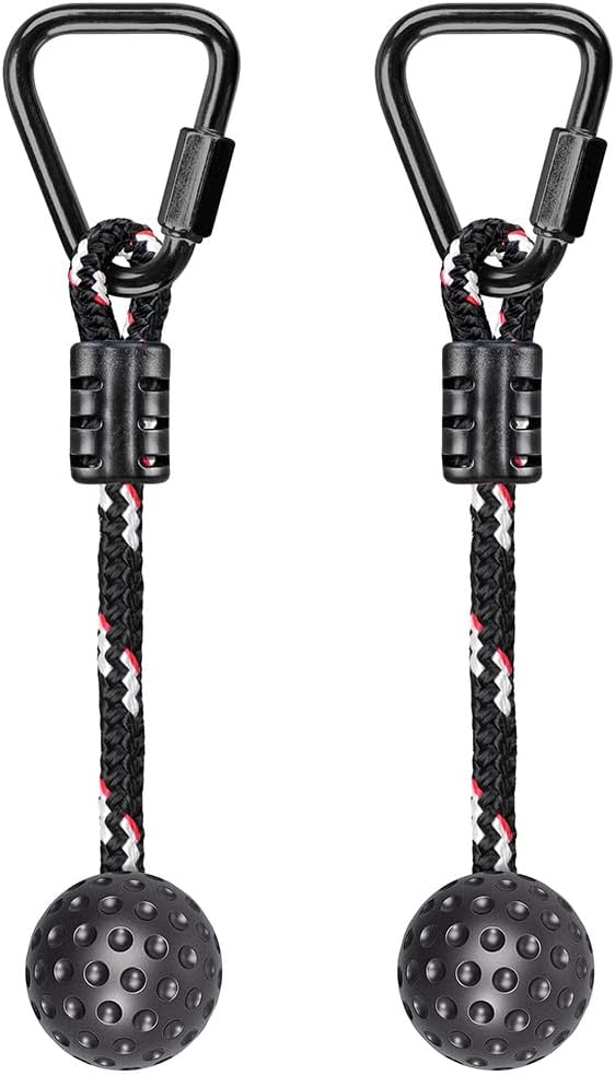 Carica l’immagine nel visualizzatore della galleria, Aste sospese in legno, 2 pezzi da 35 cm, con corde di sospensione e moschettoni – percorso ninja – accessori per arrampicata
