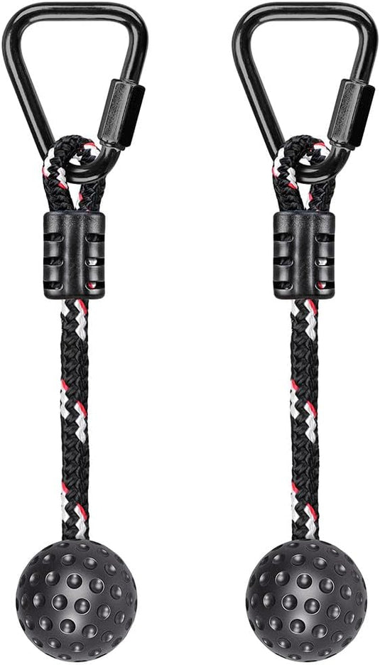 Aste sospese in legno, 2 pezzi da 35 cm, con corde di sospensione e moschettoni – percorso ninja – accessori per arrampicata