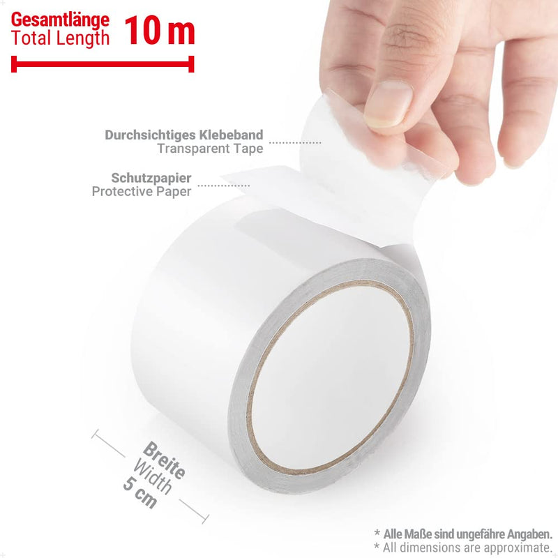 Load image into Gallery viewer, ecooe Reparatietape voor tenten, 8 cm x 5 m, reparatietape, professioneel, waterdicht, transparant, voor het repareren van luifels, tent, pvc-coating, paviljoen, vrachtwagenzeil
