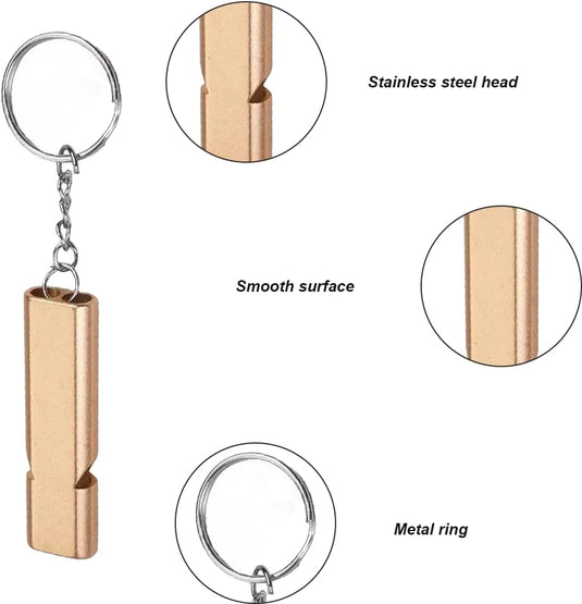Lmyzcbzl Trillerfluitje, 2 Stuks Noodfluitjes, Metalen Noodfluitje, Fluitje met Sleutelhanger, Voor School, Gym, Outdoor, Kamperen, Wandelen, Jagen, Klimmen
