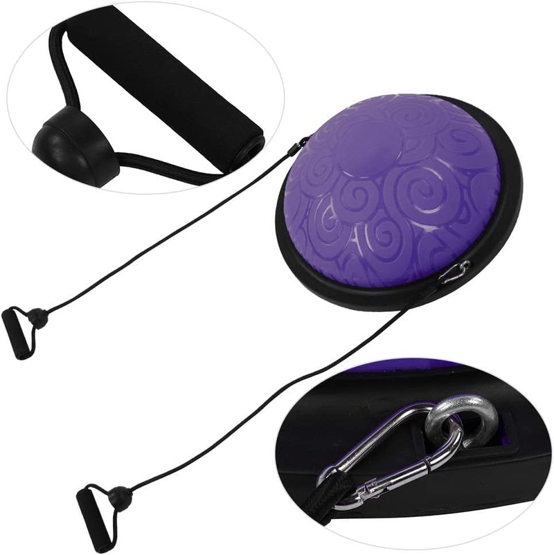 Laden Sie das Bild in Galerie -Viewer, Balanstrainer 46 cm met weerstandsbanden – antislip halve bal – core training – evenwichtstraining
