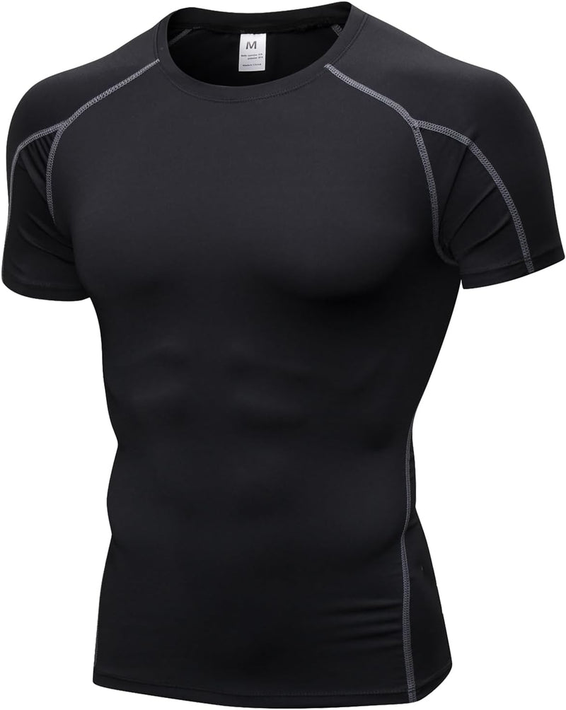 Load image into Gallery viewer, Heren compressieshirt korte mouwen functioneel shirt sneldrogend loopshirt sportshirt fitnessshirt voor mannen
