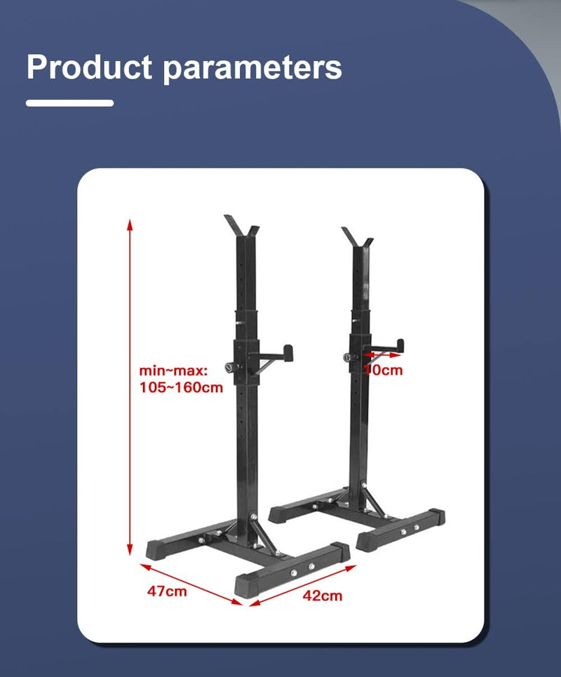 Laad afbeelding in Galerijviewer, Squat rek, halterrek, halterstandaard, maximale belasting 200 kg, stalen frame, verstelbare hoogte, 105-160cm. Ideaal voor spier-, squat- en bankoefeningen

