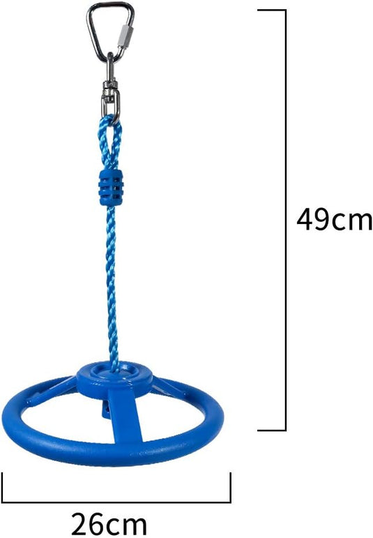 Roue Ninja de slackline de 26 cm avec mousqueton métallique pour parcours d'obstacles - roue ninja - entraînement à l'escalade
