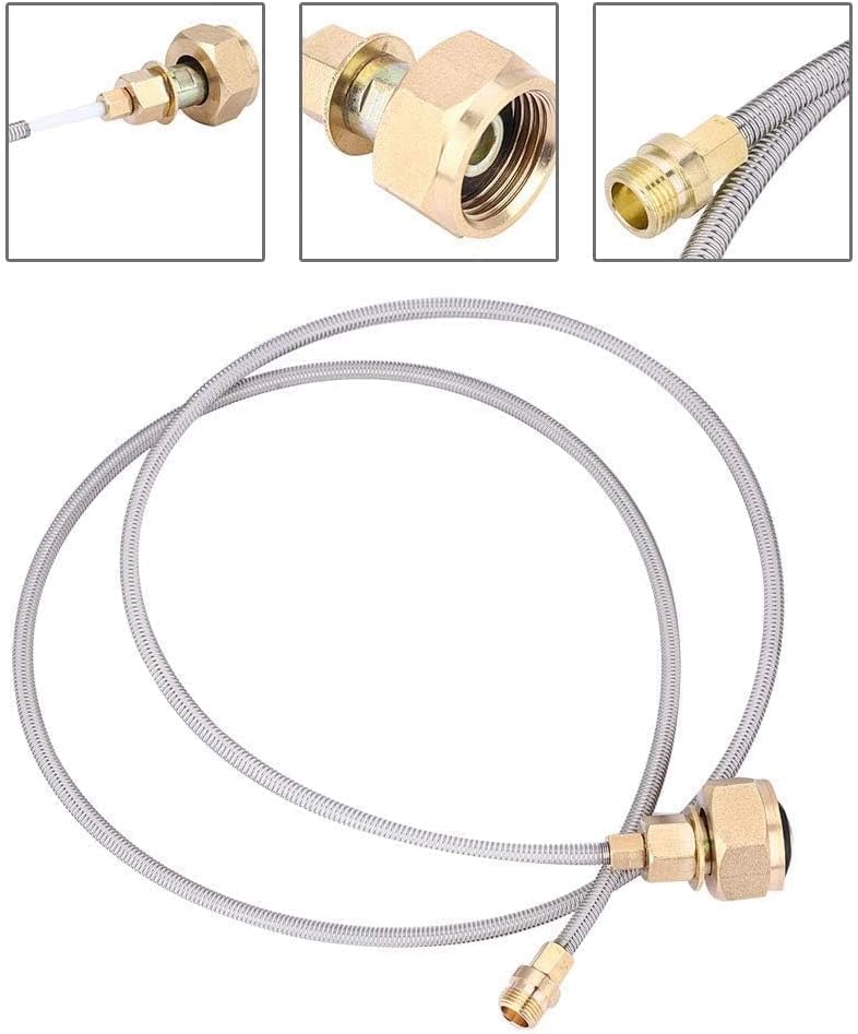 Chargez l'image dans la visionneuse de la galerie, Adaptateur pour bouteille de gaz avec raccord en cuivre et tuyau en nylon de 110 cm pour réchauds de camping – adaptateur GPL – accessoires de camping
