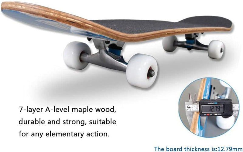 Chargez l'image dans la visionneuse de la galerie, Skateboard 78 x 20 cm met 7-laags esdoorn deck en ABEC-7 lagers – stunt skateboard – beginners
