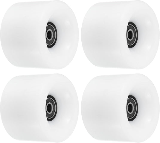 Longboard wielen 70 x 51 mm 78A met ABEC-9 lagers 4 stuks wit – cruiser skateboard wielen