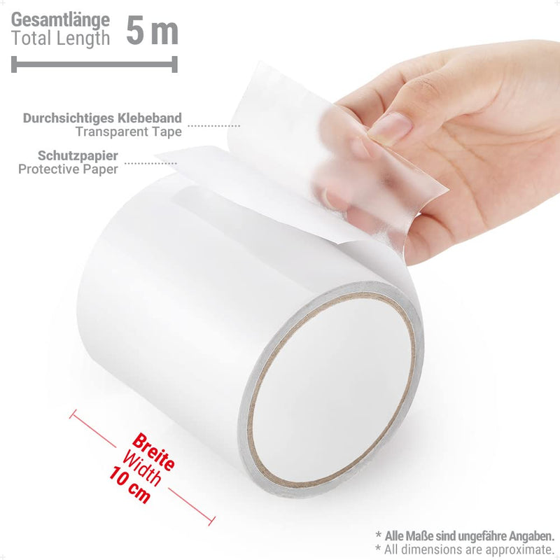 Load image into Gallery viewer, ecooe Reparatietape voor tenten, 8 cm x 5 m, reparatietape, professioneel, waterdicht, transparant, voor het repareren van luifels, tent, pvc-coating, paviljoen, vrachtwagenzeil
