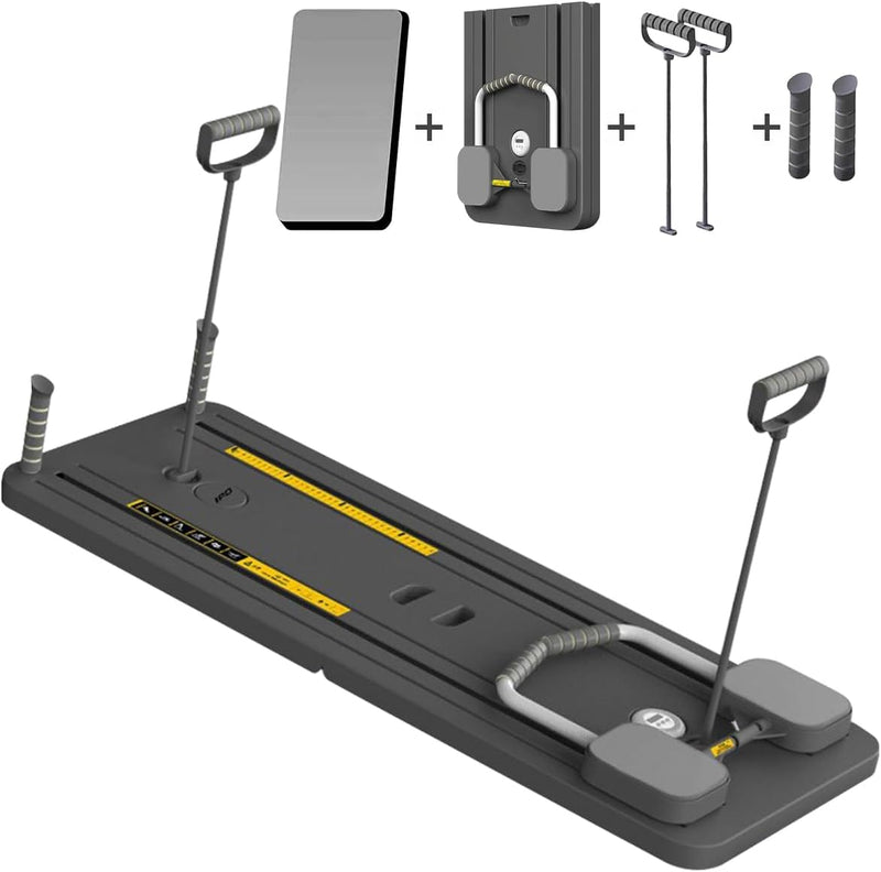 Laad afbeelding in Galerijviewer, Opvouwbaar pilates board 4-in-1 met ab roller en weerstandsbanden – buikspiertrainer – pilates trainer
