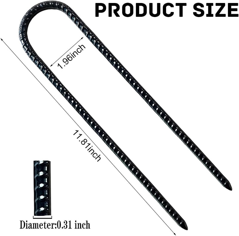 Load image into Gallery viewer, U-vormige grondankers 4 stuks 30 cm van verzinkt staal – trampoline haringen – tuinankers
