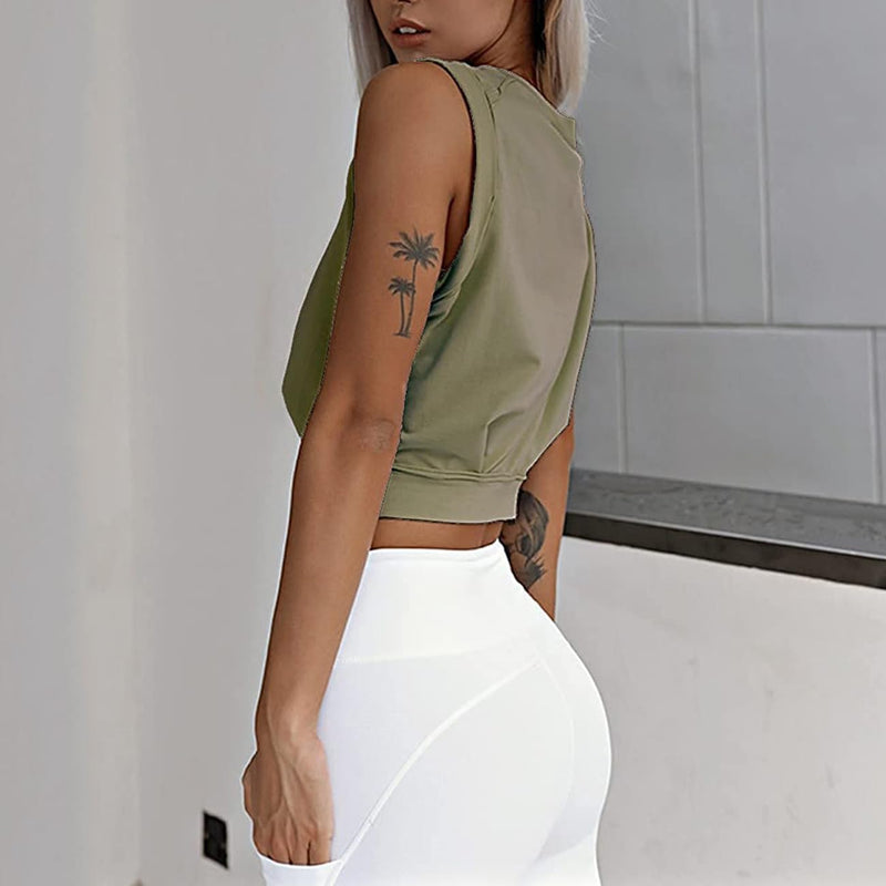 Laden Sie das Bild in Galerie -Viewer, Mouwloze crop sporttop dames losse pasvorm
