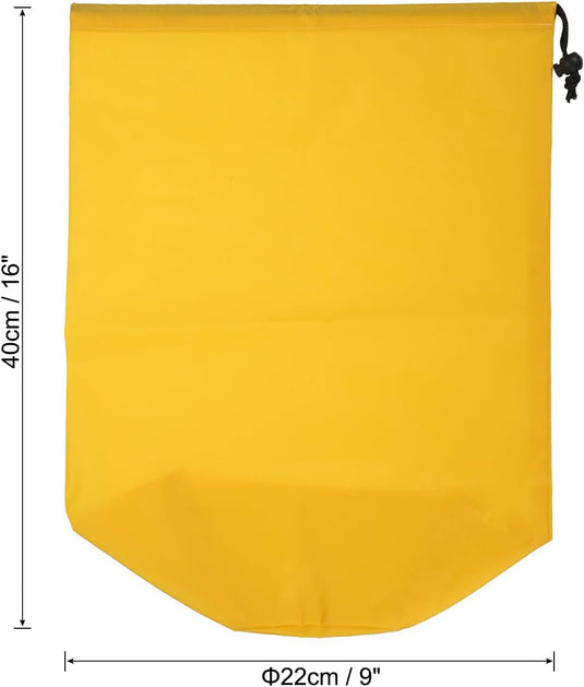 Waterdichte opbergzak 16 x 32 cm met trekkoord zwart – stuff sack – camping accessoires