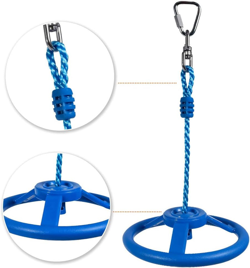 Charger l’image dans la visionneuse de galerie, Roue Ninja de slackline de 26 cm avec mousqueton métallique pour parcours d'obstacles - roue ninja - entraînement à l'escalade
