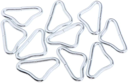 Trampoline driehoeksringen 10 stuks 38 mm van verzinkt staal – V-ringen – trampoline accessoires
