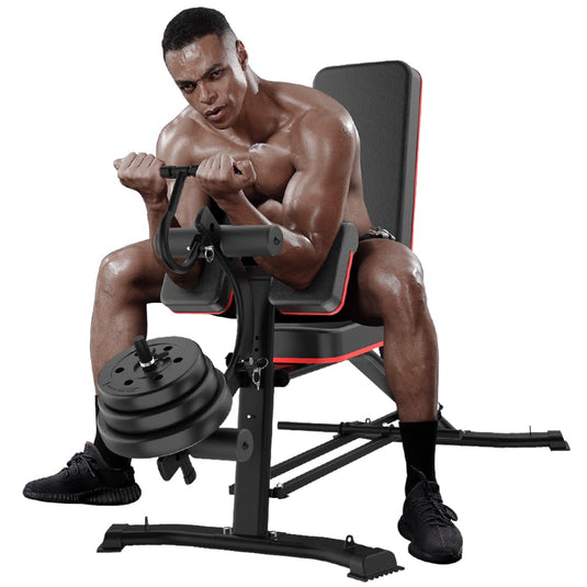 Utility Weight Bench with Leg Extension - Multi-Position Adjustable Bench for Strength Training, Dumbbell Exercise and Ab Workouts