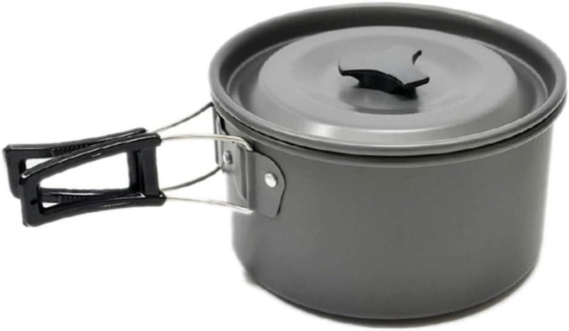 Laad afbeelding in Galerijviewer, JZK Camp Cookware 2-3 People Set, Pan Pot Teapot Lightweight Outdoor Portable Camping Cooker Set for Trekking Hiking BBQ Picnic Campfire
