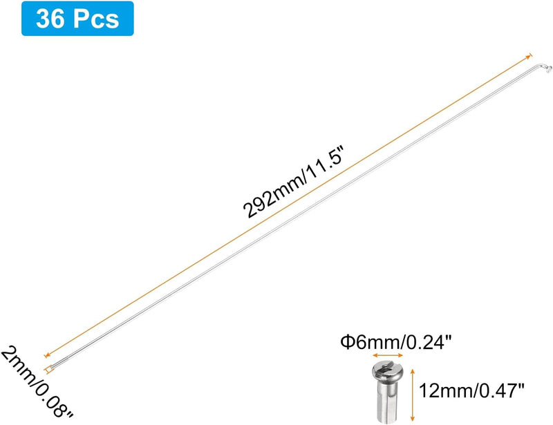 Chargez l'image dans la visionneuse de la galerie, Fietsspaken 36 stuks 14G 170 x 2 mm van roestvrij staal met messing nippels – J-bend spaken – fietsonderdelen
