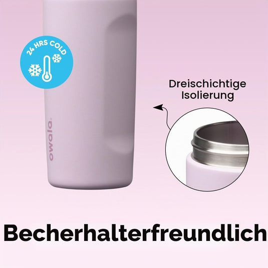 Geïsoleerde RVS drinkfles 710 ml met rietje en lekvrije dop – waterfles – thermosfles