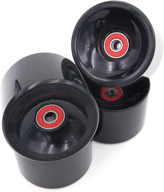 Longboard wielen 70 x 51 mm 78A met ABEC-9 lagers 4 stuks zwart – cruiser skateboard wielen