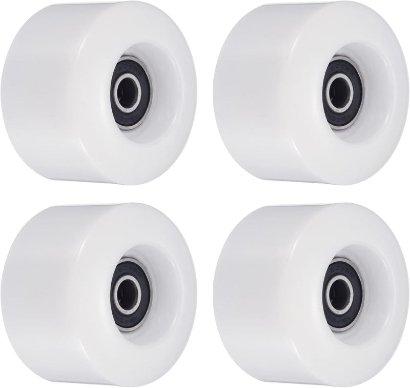 Laden Sie das Bild in Galerie -Viewer, Skateboard wielen 4 stuks 55 mm 80A wit met ABEC-9 lagers – cruiser wielen – skateboard accessoires
