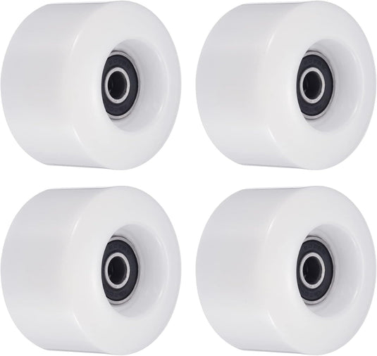 Skateboard wielen 4 stuks 55 mm 80A wit met ABEC-9 lagers – cruiser wielen – skateboard accessoires