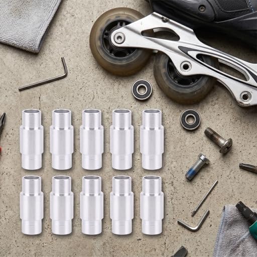 Load image into Gallery viewer, Dilwe 10 stuks wiellagers, afstandsschijven, spacer inline skates aluminium inline speed spacer voor standaard skate wielen 8 mm 6 mm assen
