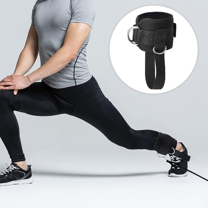 Load image into Gallery viewer, Enkelbanden voor kabelmachines, gevoerde enkelboeien met vast touw, fitnessaccessoires voor bilspieroefeningen en beenverlengingen, verstelbaar, 1 paar

