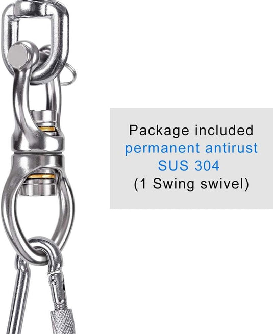 Schommelwartel 360° draaibaar – rvs ophangbeugel met lager voor hangstoel, yogaschommel, klimtouw en hangmat