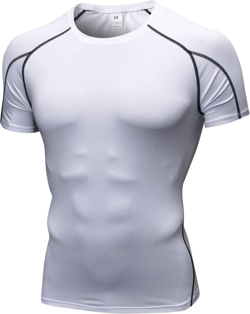 Load image into Gallery viewer, Heren compressieshirt korte mouwen functioneel shirt sneldrogend loopshirt sportshirt fitnessshirt voor mannen
