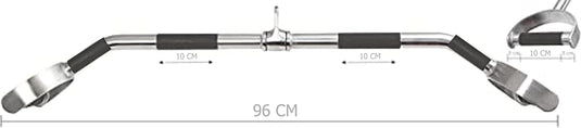 Lat pulldown bar 61 of 96,5 cm met dubbele antislip handgrepen – kabelstang – fitness accessoire