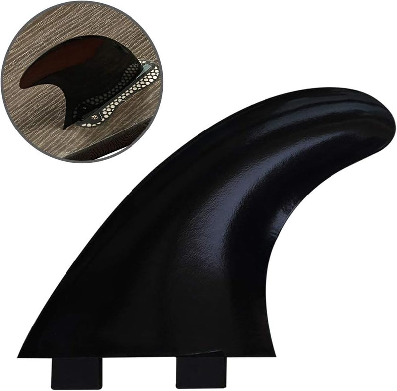 Laden Sie das Bild in Galerie -Viewer, Surfboard vin set met bevestigingsschroeven en vinsleutel zwart – FCS vinnen – surf accessoires
