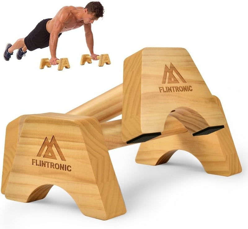 Laden Sie das Bild in Galerie -Viewer, Houten parallettes 2 stuks 25 cm met ergonomische antislip handgrepen – push-up bars – calisthenics
