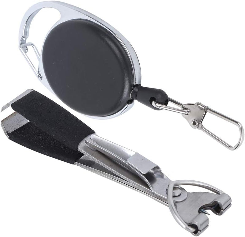 Load image into Gallery viewer, Multifunctioneel visgereedschap met lijnknipper en knopenmaker inclusief intrekbare sleutelhanger – knooptool – vliegvisaccessoires
