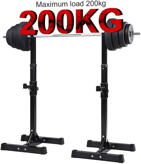 Squat rek, halterrek, halterstandaard, maximale belasting 200 kg, stalen frame, verstelbare hoogte, 105-160cm. Ideaal voor spier-, squat- en bankoefeningen