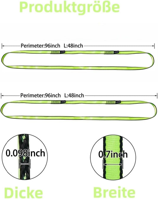 2x klimlus 22 kN – CE-gecertificeerde nylon bandsling 19 mm voor klimmen en redding