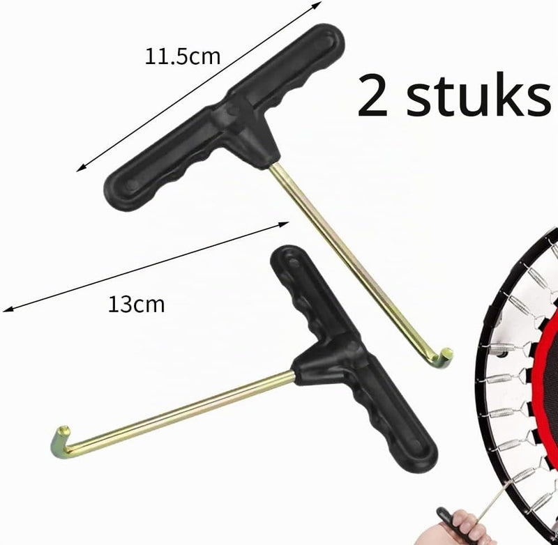 Załaduj obraz do przeglądarki galerii, Trampoline T-haken 2 stuks voor montage en verwijderen van veren – veertrekker – trampoline gereedschap
