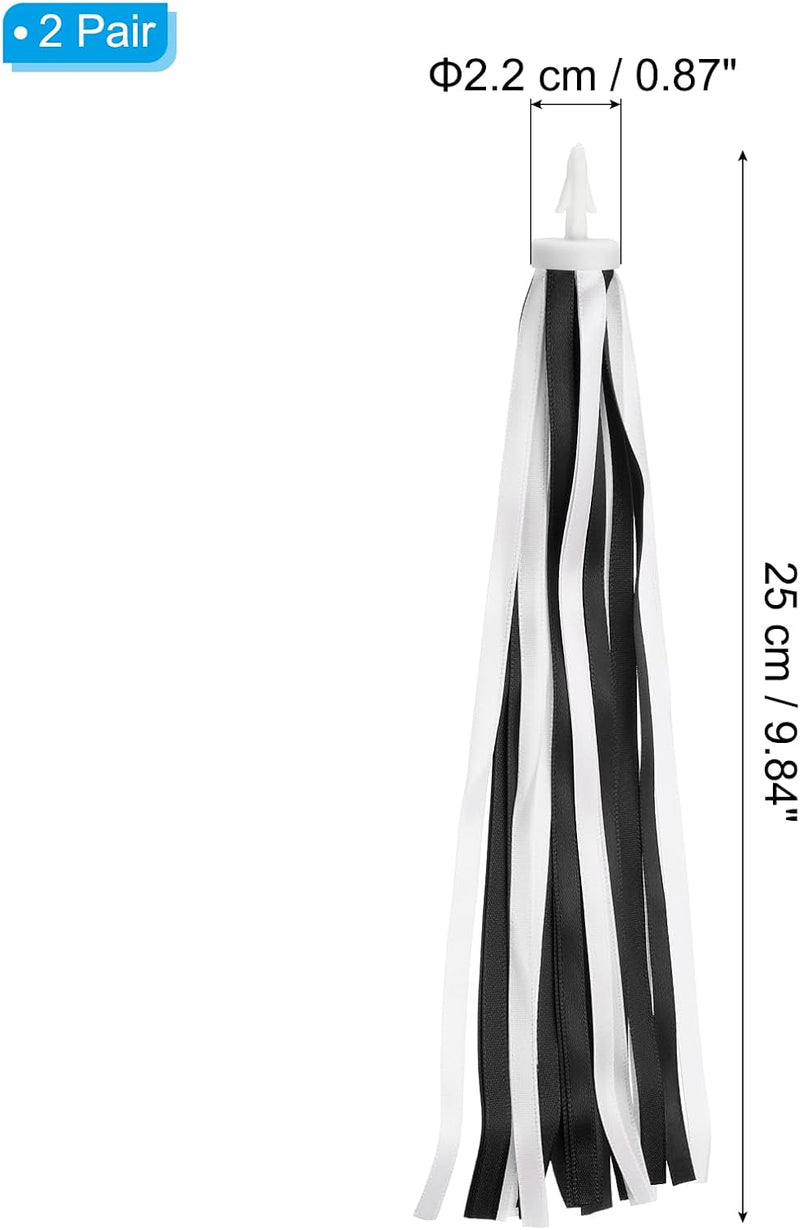 Chargez l'image dans la visionneuse de la galerie, Décoration de guidon de vélo avec rubans flottants, 2 paires, 25 cm – décoration de poignées – accessoires de vélo pour enfants et trottinettes
