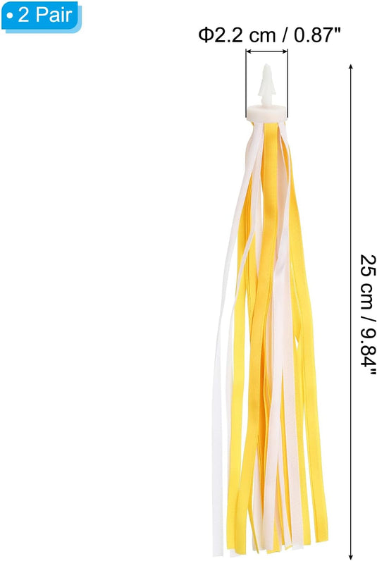 Décoration de guidon de vélo avec rubans flottants, 2 paires, 25 cm – décoration de poignées – accessoires de vélo pour enfants et trottinettes