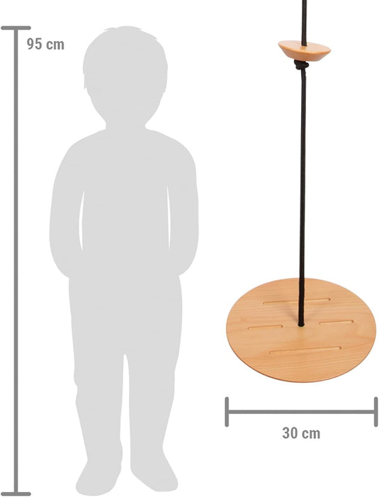Trapezeschommel 2-in-1 met gymnastiekringen en verstelbare touwen tot 100 kg – houten schommel