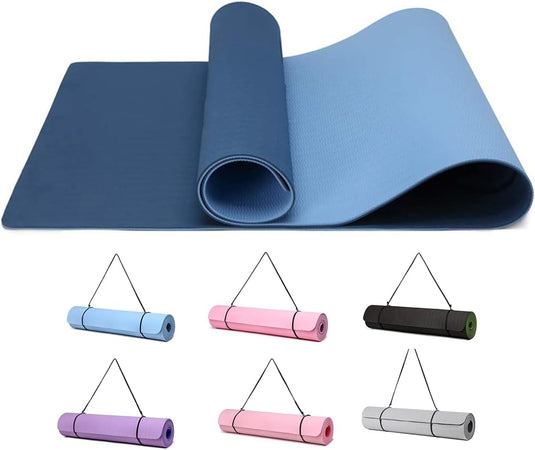 Yogamat TPE antislip 6 mm met draagriem